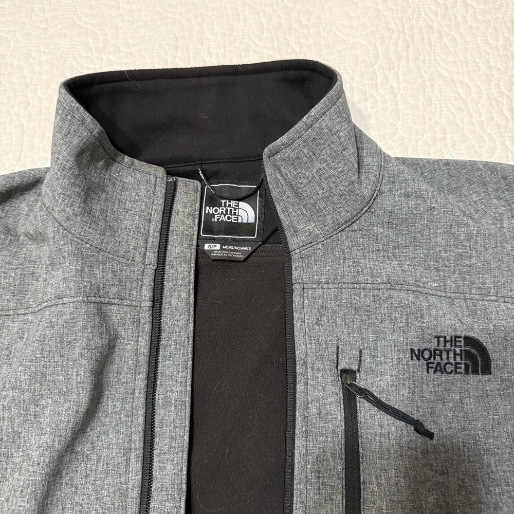 🔥 The North Face Men’s Gray Softshell Jacket Fleece Lined Small Y2K - Picture 3 of 4
